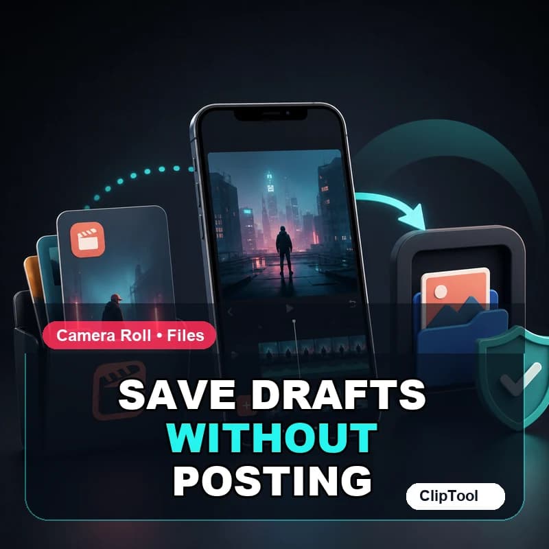 How to Save TikTok Drafts Without Posting: Camera Roll, Files & No Watermark [2026]