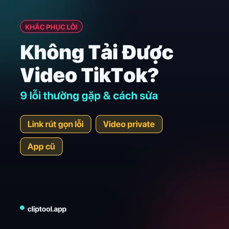 Không Tải Được Video TikTok? 9 Lỗi Thường Gặp & Cách Khắc Phục [2026]