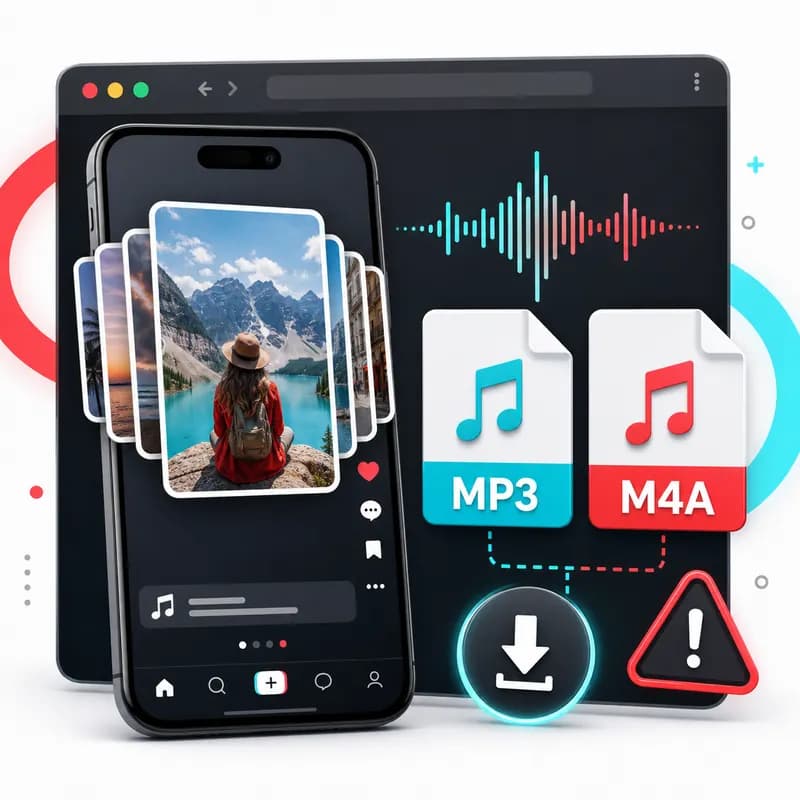 File MP3 TikTok Không Phát Được? Vì Sao Slideshow Nên Tải M4A